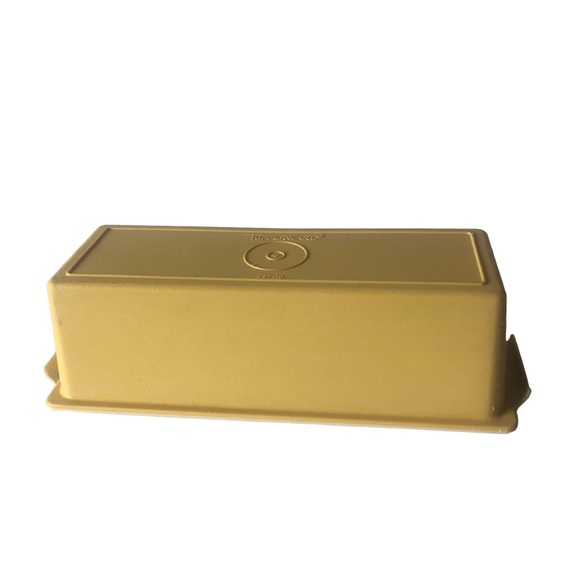 Tupperware Other - Vintage Tupperware Butter Dish Keeper Harvest Gold Top Almond Tray 636-11